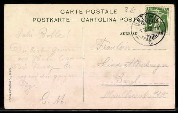Cartoline postali: AK Huttwil, Ortsansicht – Usato da Berlin venduto da bartko-reher 1