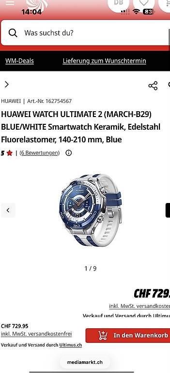 Huawei Smartwatch: Huawei Watch Ultimate 2 – Usato da Wangen an der Aare venduto da dus_nnf8 1