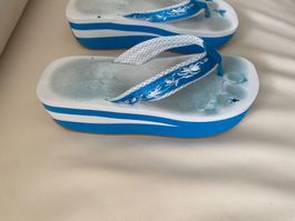 SUMMERTIME - stylische Flip-Flops, blau/weiss, 39