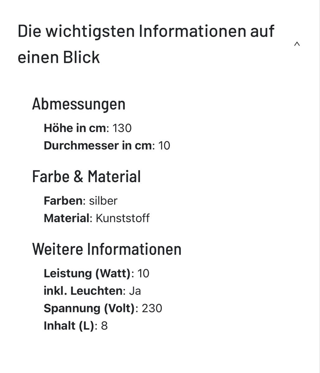 Lampade: Wassersprudelsäule Titanfarbig – Usato da Brügg BE venduto da Sweetytamsi 1