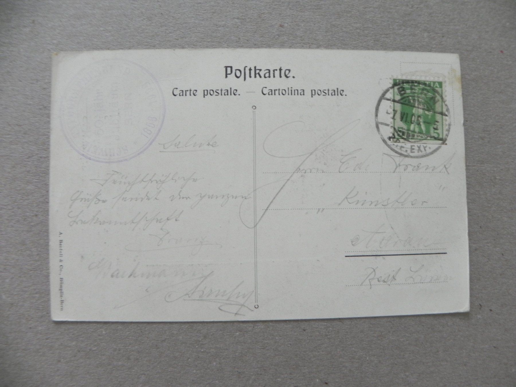 Ansichtskarten: Ansichtskarte Generalversammlung Typographenbund Bern 1908 – Gebraucht aus Siebnen von krimsie 1