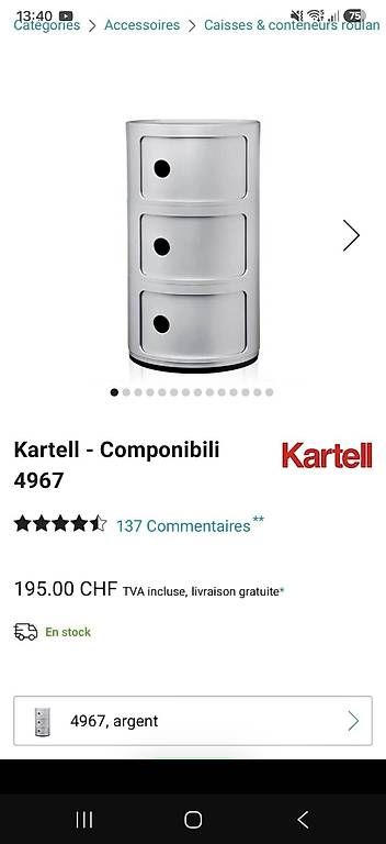 Cassettiere: Meubles Kartell  – Usato da Blonay venduto da Mafiouf 2
