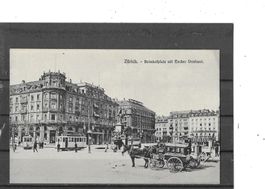 ZH Zürich Bahnhofplatz mit Strassenbahn und Kutschen
