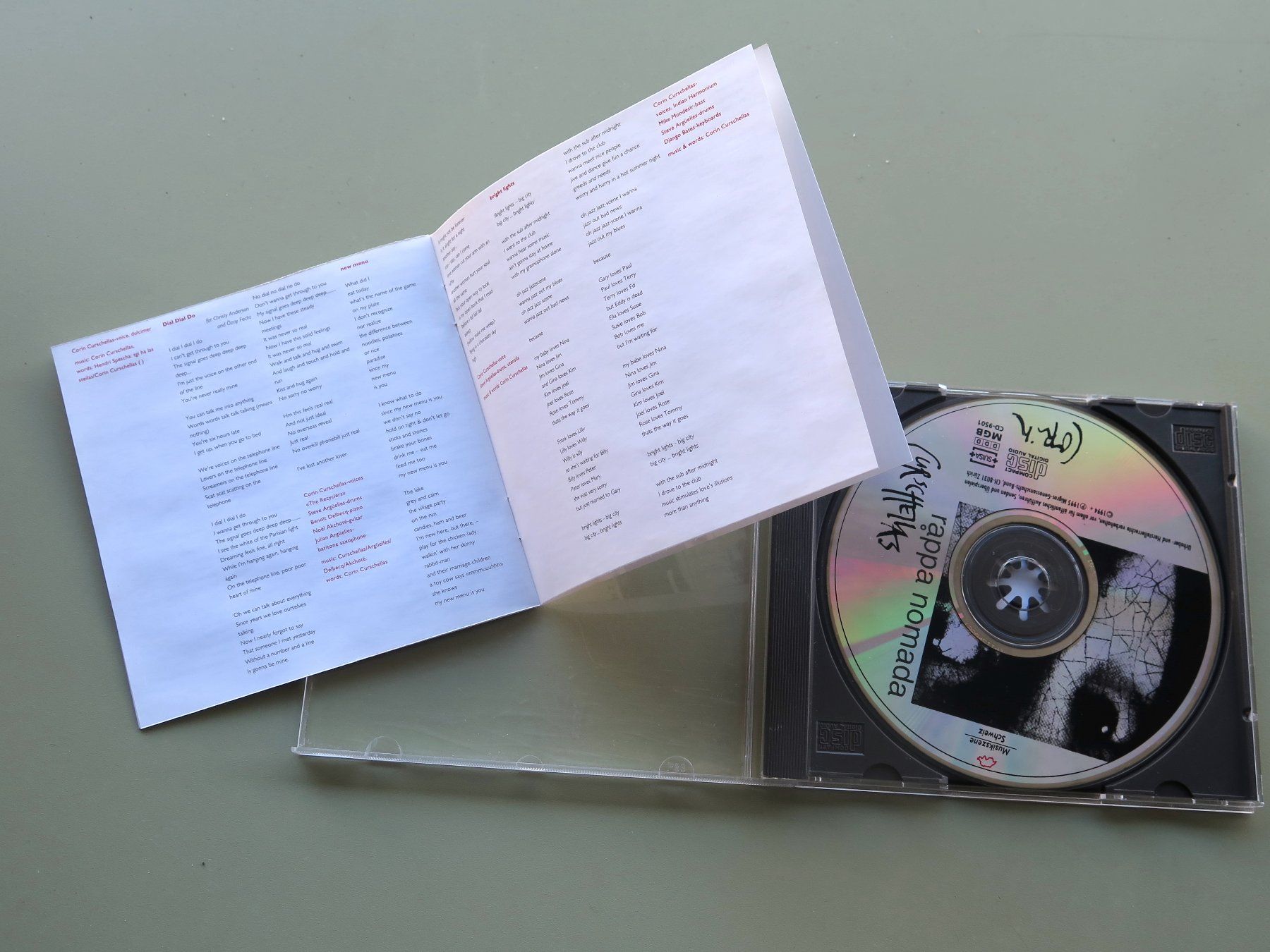 CD: (p) CD CORIN CURSCHELLAS (CH): Rappa nomada, 1994 – Usato da Bern venduto da Balzamico 2