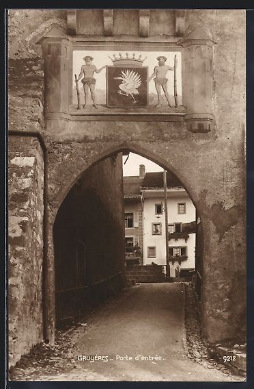 Cartoline postali: AK Gruyères, Porte d'entrée – Usato da Berlin venduto da bartko-reher