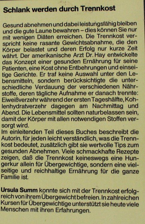 Libri: Schlank werden nach Dr. Hay - Trennkost – Usato da Schlatt TG venduto da annesbuecher 1
