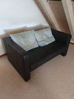Sofa  in schwarzem Leder zwei Personen