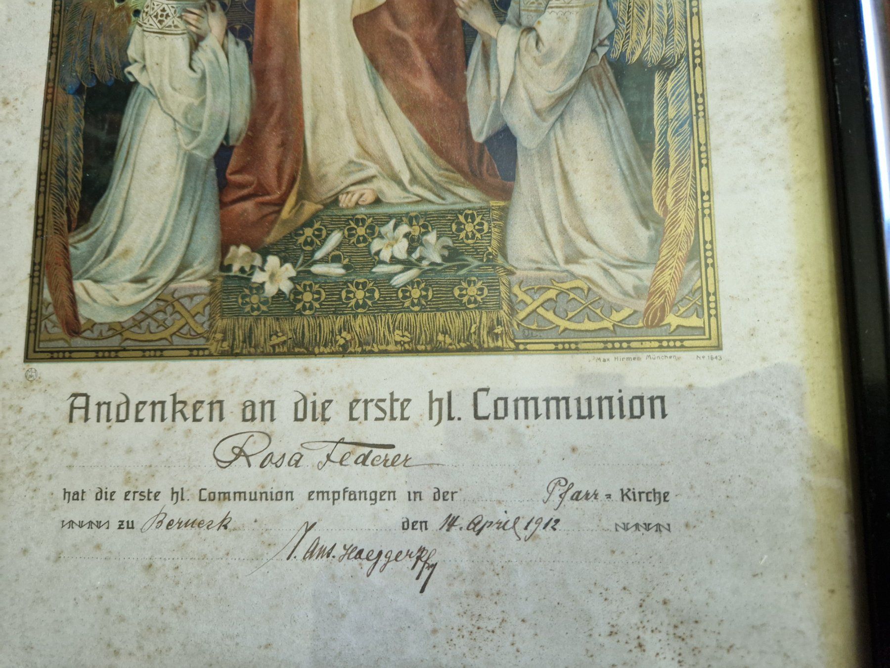 Grafica & Litografie: antike Lithographie Andenken hl. Communion – Usato da Mörschwil venduto da antiksalon21 4