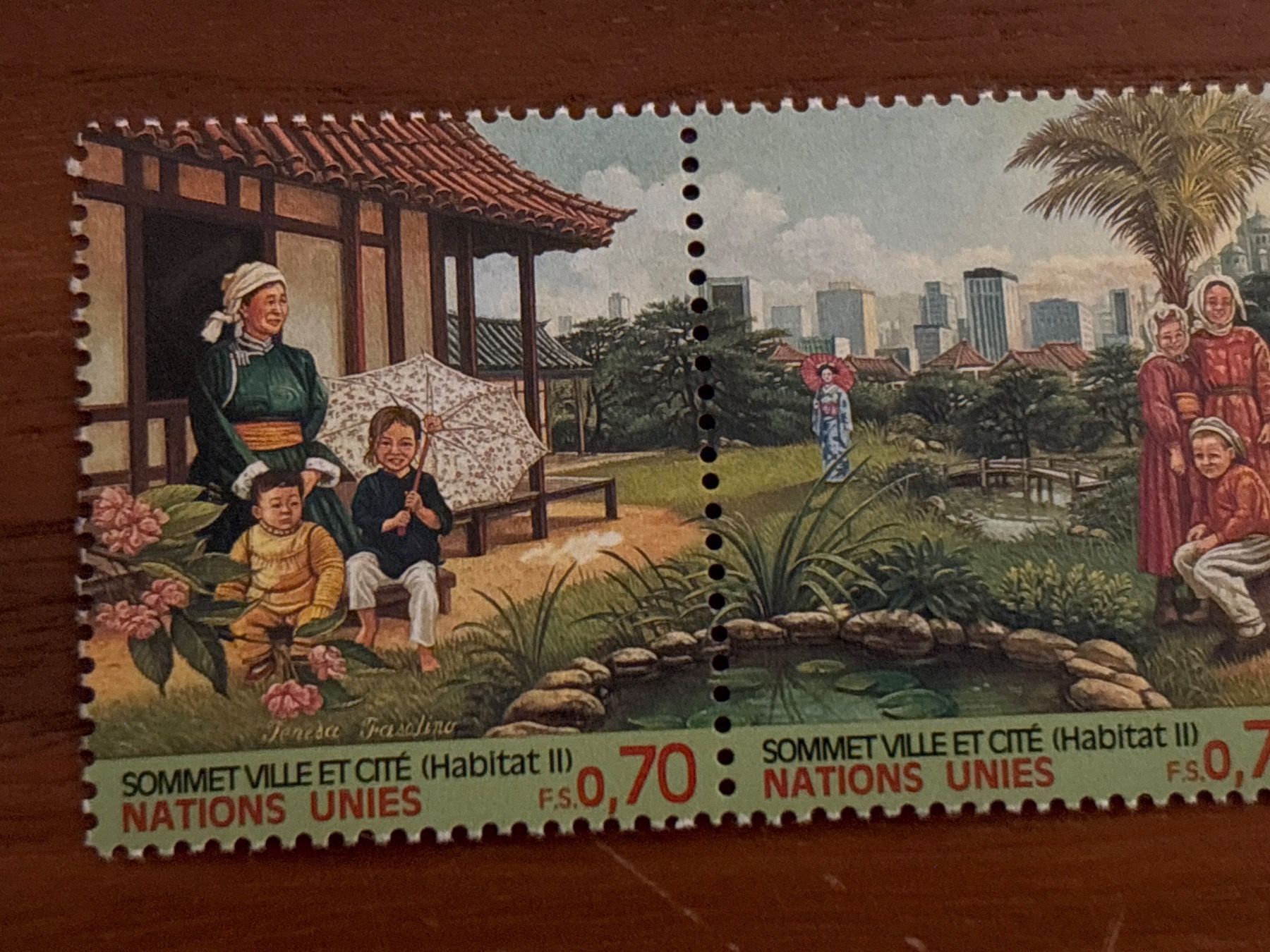 Tutti i francobolli: 7 UN-Briefmarken Habitat II 1976 – Nuovo e nell'imballaggio originale da Zürich venduto da engebrunau 1