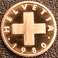 1 Rappen 1980 stgl. / aus Münzsatz