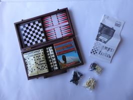 6 Magnetic Reisespiel Schach, Backgammon, Dame, Cribbage...