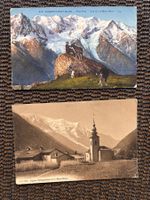 Ancienne carte postale avec le Mont-Blanc