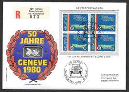 Münzbrief Silber 639 50 Jahre Autosalon Genf 6.-16.3.1980