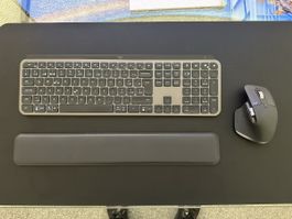 Logitech MX Keys & Master 3 Maus + Handgelenkauflage, Top Zu
