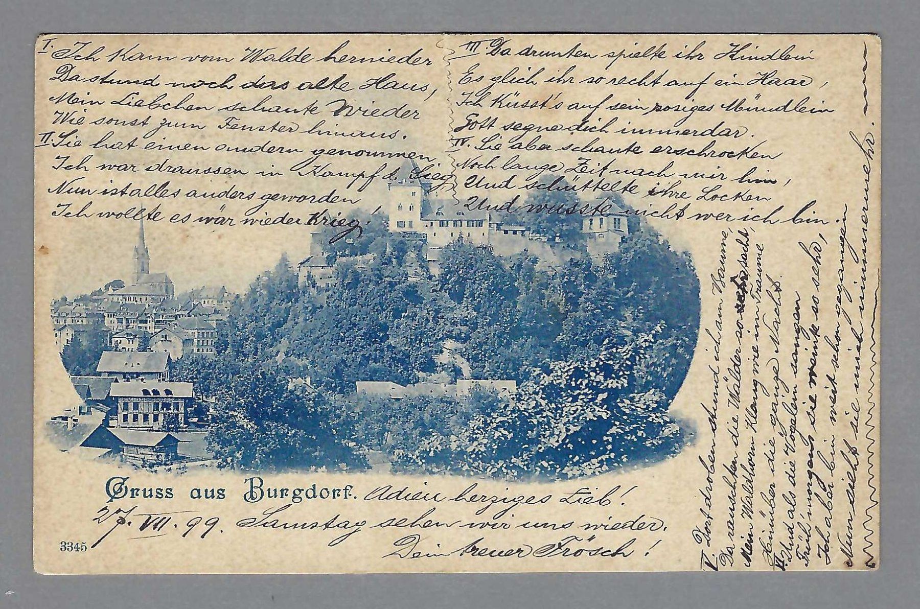 Ansichtskarten: 1899, BURGDORF – Gebraucht aus Pura von ulisse1957