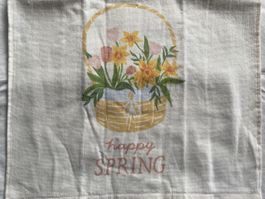 Happy Spring Basket Kitchen Towel - Easter Decoration!