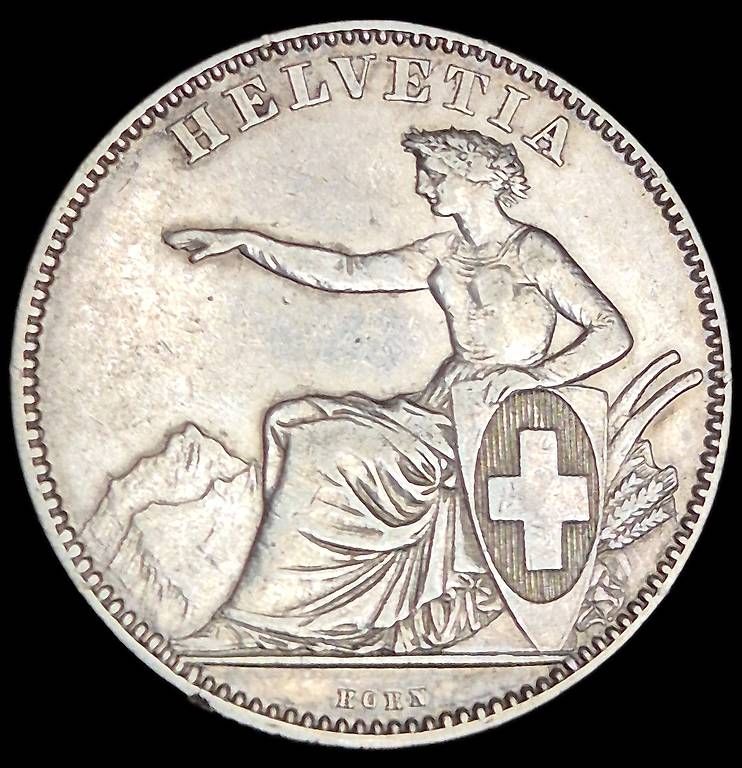Tutti le monete: Silber 2 Franken 1860 Vorzüglich+ – Usato da Grenchen venduto da Eidgenossen_Taler 1