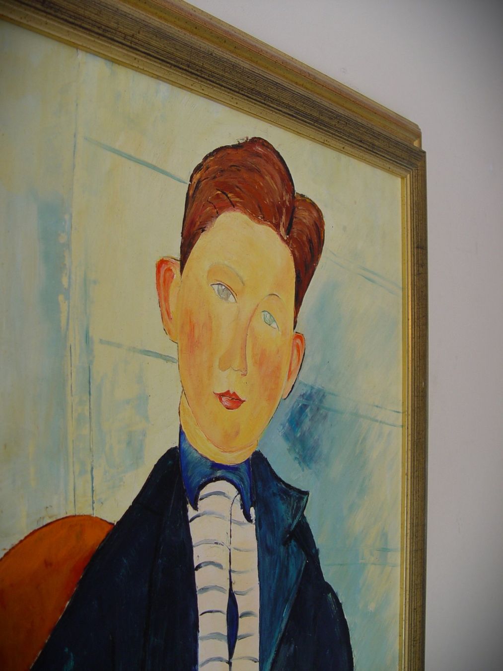 Gemälde: Grossflächiges Portrait Gemälde n. Amadeo Modigliani – Gebraucht aus Rotkreuz von Dobermann5 3