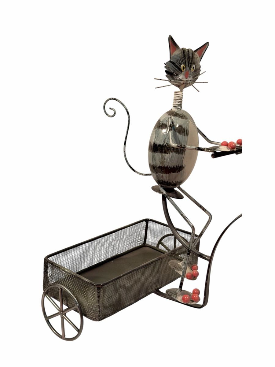 Tutte le decorazioni: Cat Bicycle Planter Metal Decoration Used – Usato da Lausanne venduto da artnouveau05 2