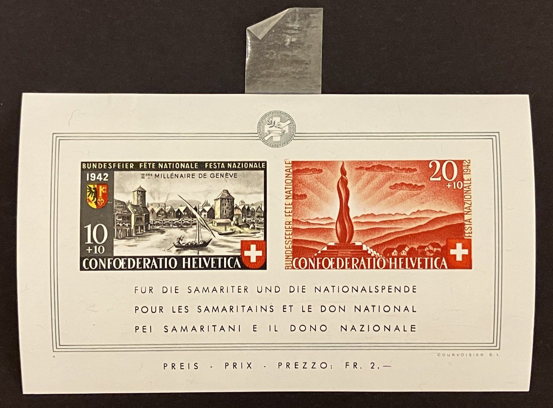 Tutti i francobolli: BUNDESFEIER BLOCK 1942* – Nuovo (secondo la descrizione) da Oberwil BL venduto da SALOB