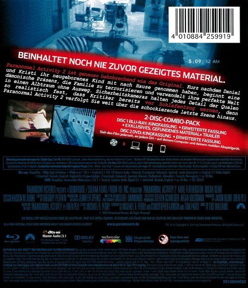 Tous les DVDs: Paranormal Activity 2 (BR&DVD&Dig.Copy) – Neuf (Voir description) à Volketswil par Fraese1 1
