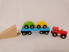 Holzeisenbahn "Autotransportzug"