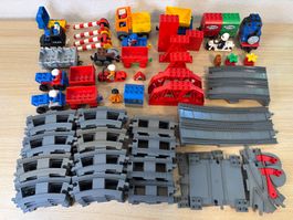 LEGO: Lot de rails, trains et autres accessoires