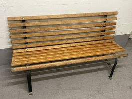 Vintage gartenbank metall/holz