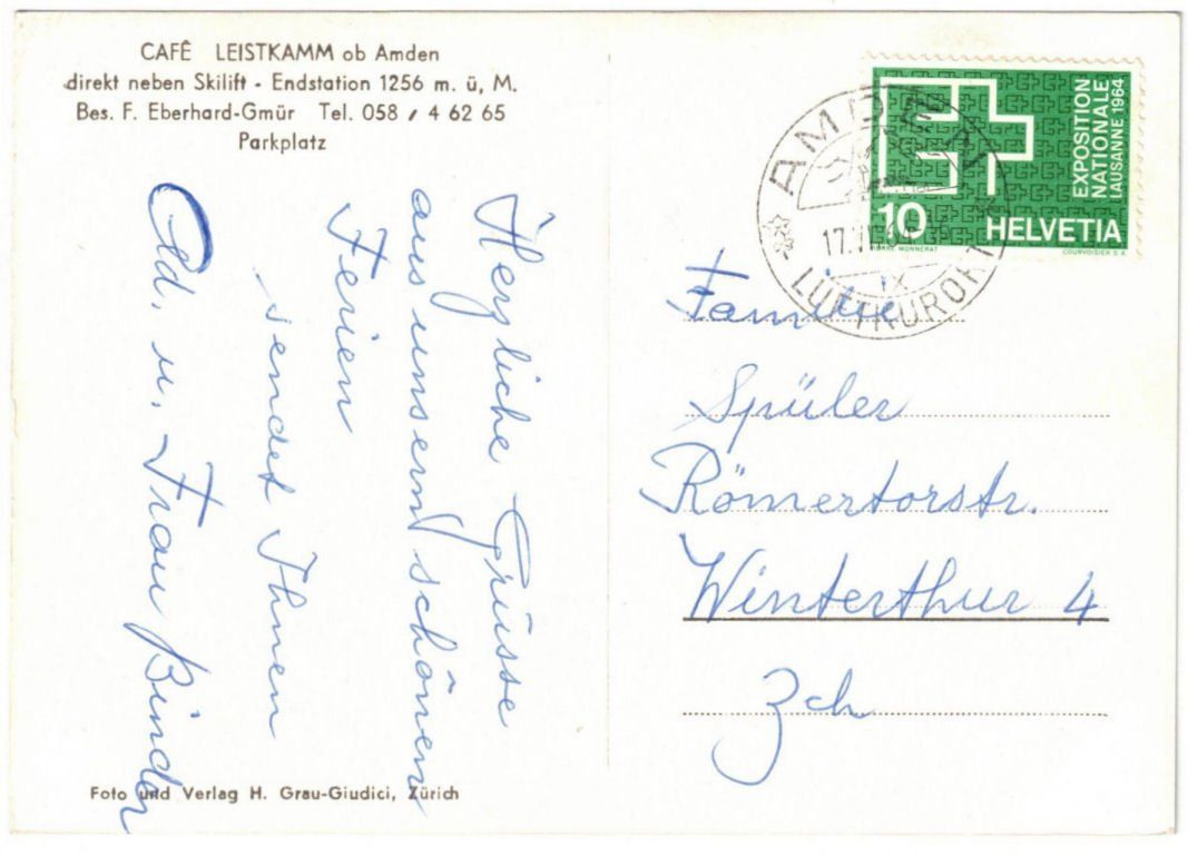 Cartoline postali: Amden - Skilift Leistkamm – Usato da Binningen venduto da Mountainrider 1