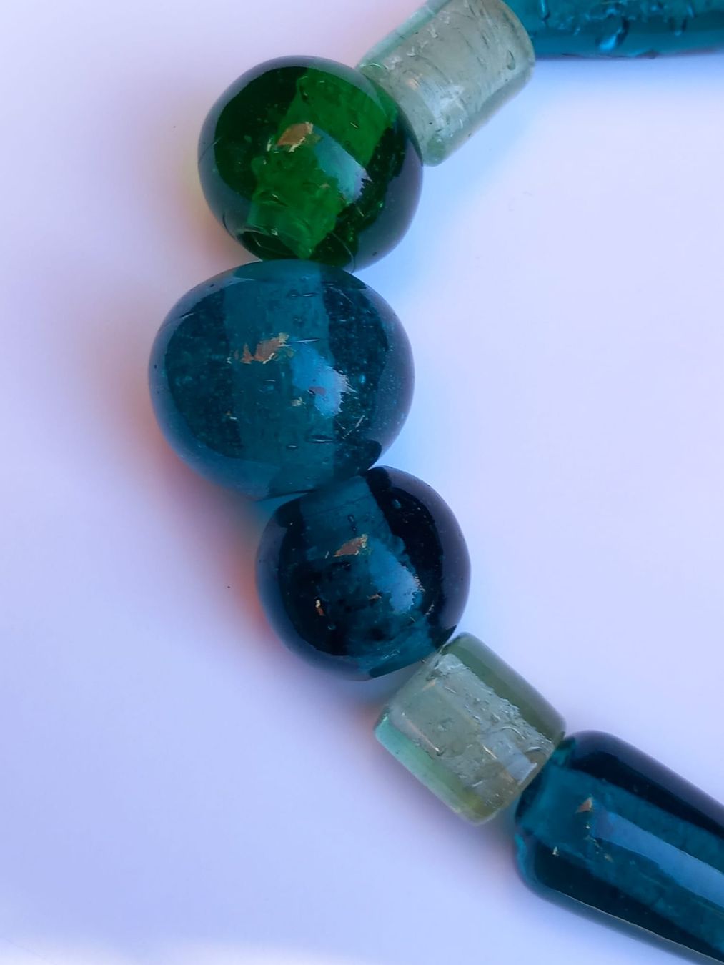 Catenine: Handgemachte  Grüne Glas Kette – Usato da Winterthur venduto da Jopf1 4