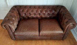 Vintage Chesterfield Ledersofa von Möbel Pfister
