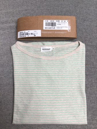 Hessnatur Gestreiftes Shirt mit 3/4 Arm, Gr. 34