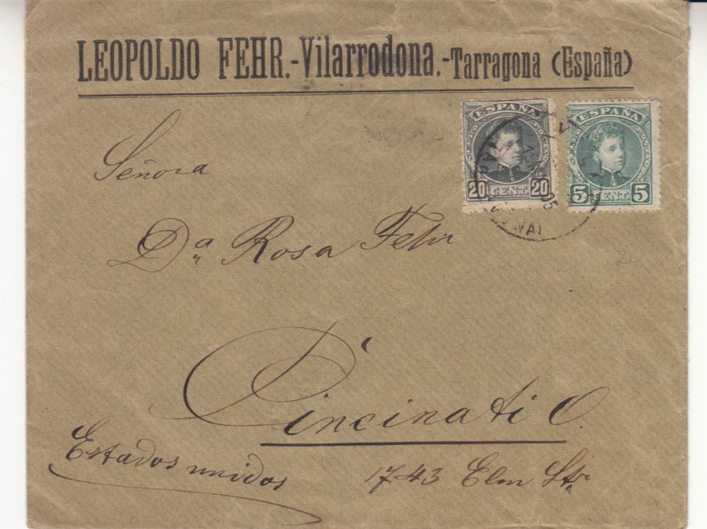 Tutti i francobolli: Spanien - Ohio 1905 – Usato da Bürglen TG venduto da StampGraf