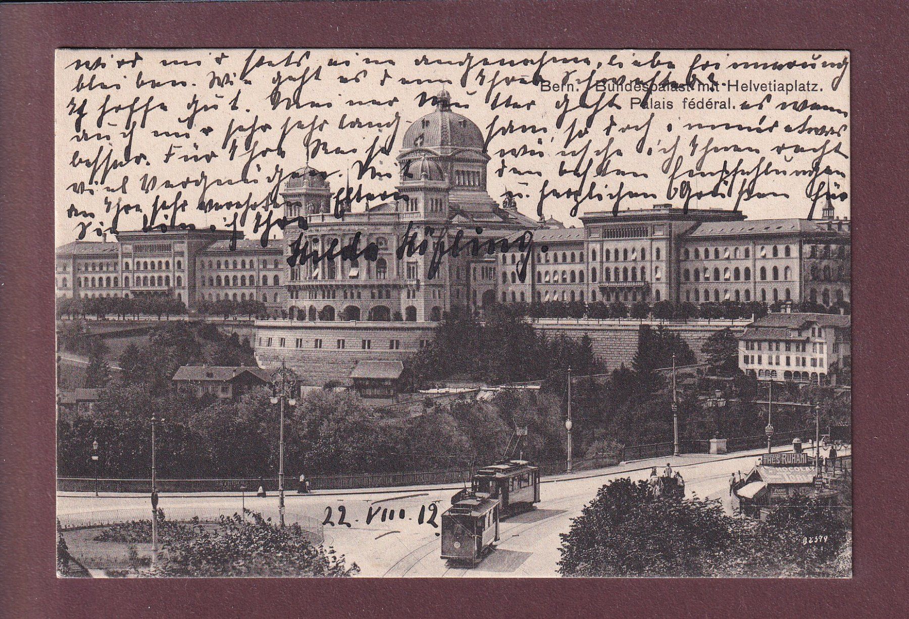Cartes postales: BERN - Bundespalast - Tram - 1912 – D'occasion à Pully par nicecards