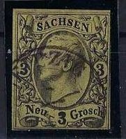 Alt Deutschland 1855 Sachsen 3 Neu-Groschen gest.