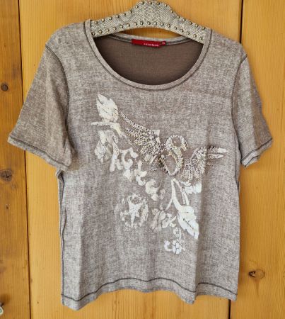 Kate Storm Shirt grau-taupe-silber „Nieten-Adler“ XL (SVT)