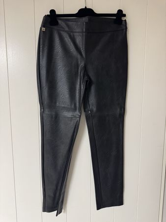 Manila Grace Kunstleder Leggings Schwarz Top Zustand!