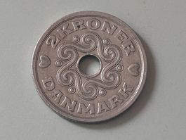 2 Corone (2 Kroner) della Danimarca 1993