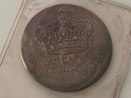 JUAN CARLOS I (MEDAILLE) KRÖNUNG FEINSILBER GEDENK MEDAILLE