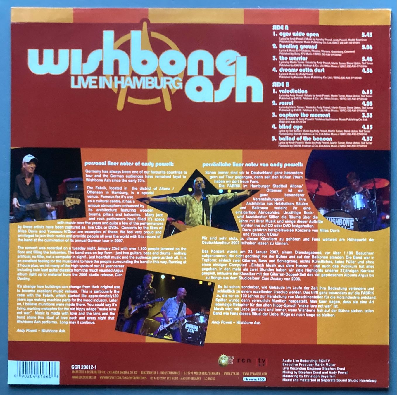 Schallplatten: WISHBONE ASH - LIVE IN HAMBOURG – Gebraucht aus Poliez-Pittet von Newtown-Records 1