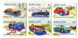 Briefmarken "AC Ace, Mazda 110s, Citroën". Sierra Leone