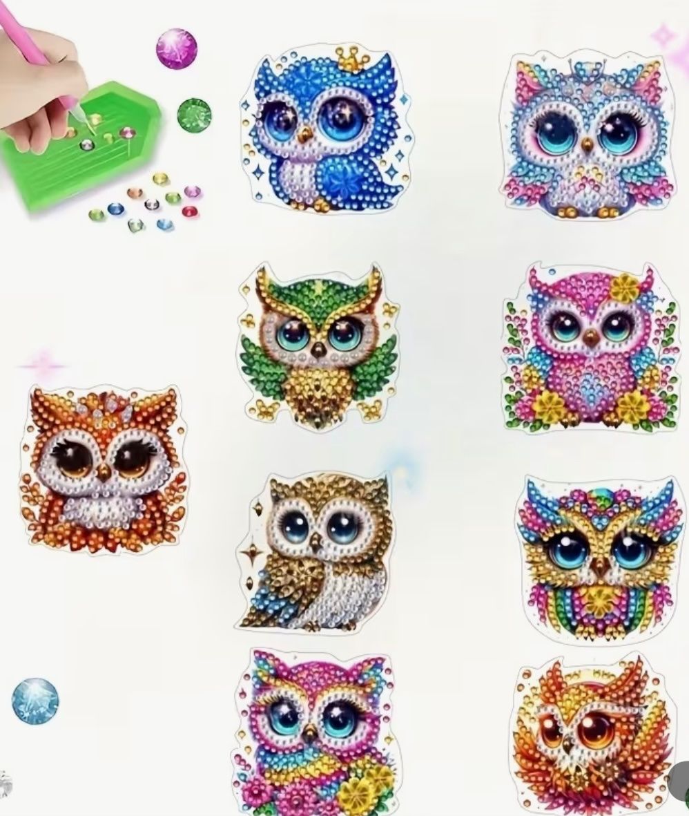 Bastelsets: Diamond Painting: 9x Eule Kühlschrankmagnet – Neu und originalverpackt aus Teufenthal AG von MeineSchatztruhe 1