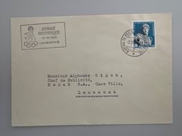 1944 Jubile Olympia Lausanne 261x Einzelfrankatur Sonderst.