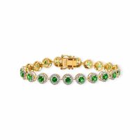 7.34tcw Tsavorit Armband 14k Gelbgold