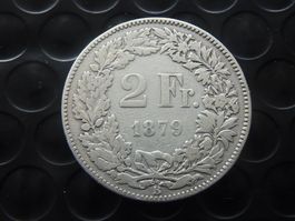 2 Fr. 1879  Auflage 0,51 Mio.  -  Ungereinigt  -