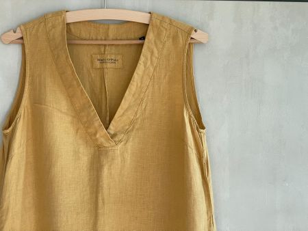 Jolie robe Marc O'Polo 100 % lin jaune moutarde s