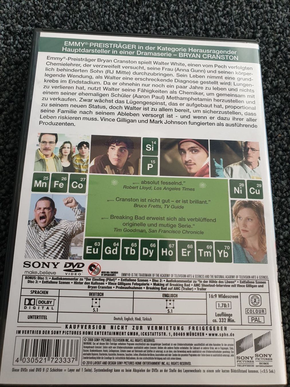 Tutti i DVDs: BREAKING BAD STAFFEL 1 – Usato da Ruswil venduto da jan_bxl5 2