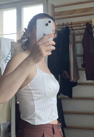 Seidentop Corset-/Bustier- Top /Gestreift XS