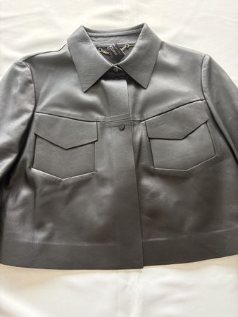 Kurze schwarze Lederjacke Marc Cain Grösse 3 / 38