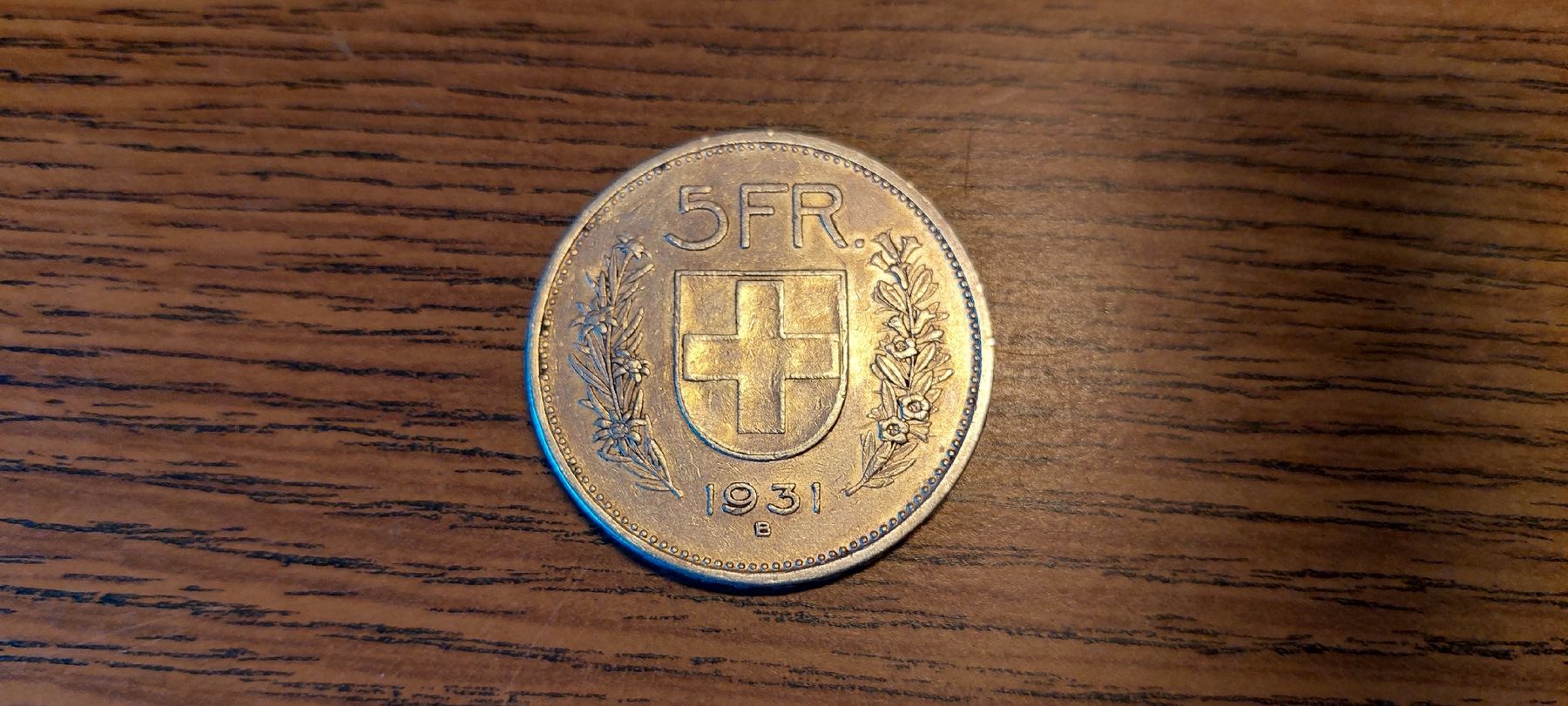 Tutti le monete: Silbermünze 5 Fr. 1931 – Usato da Matten b. Interl venduto da siben01